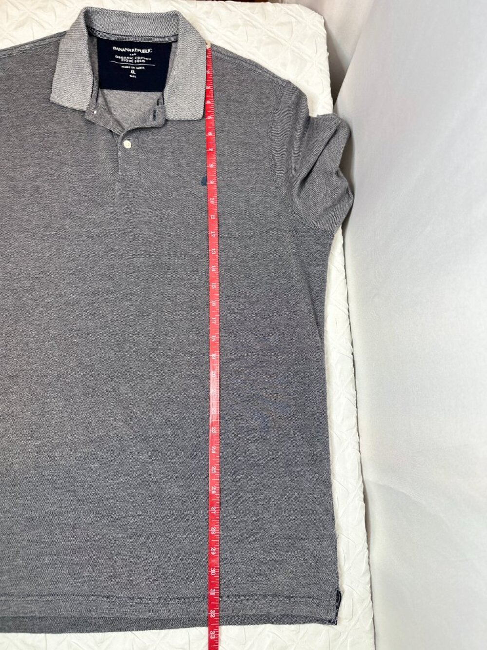 Banana Republic Organic Cotton Pique Polo, XLarge-Tall Minimalist Preppy Classic - Picture 5 of 6